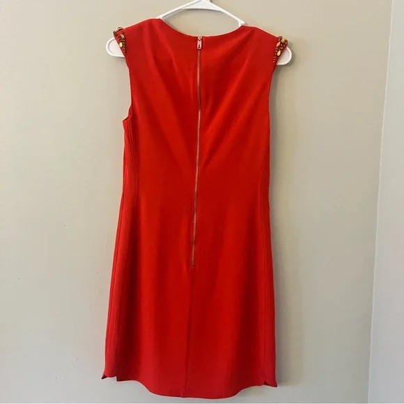 Ted Baker London Red Embellished Sleeveless Fitted Reevah Dress TB Size 1 (US 4) - Picture 7 of 14